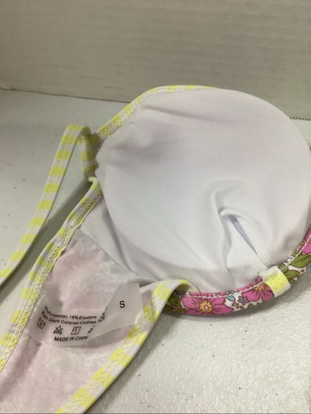 Women’s Floral Pink & Yellow Tie-Side Bikini